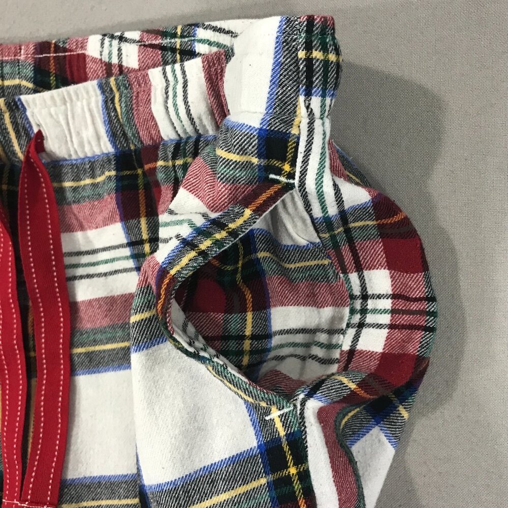 Old Navy Pants Womens Medium White Plaid Flannel Drawstring Lounge Pajama Pocket - Picture 8 of 12